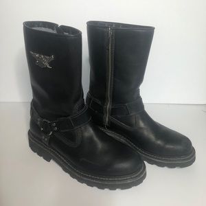 Harley Davidson black harness boots.  Size 12